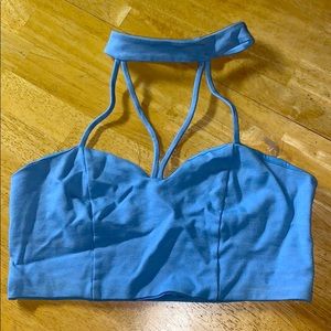 Light blue cropped top